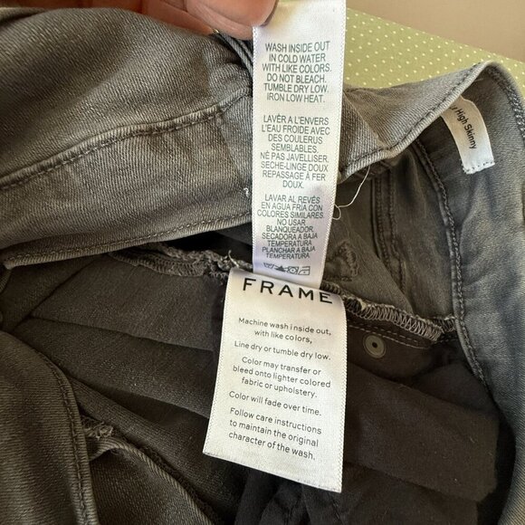 Women's 28 Frame Le High Skinny High Rise Faded Black Gray Ankle Cropped Jeans - Picture 7 of 8